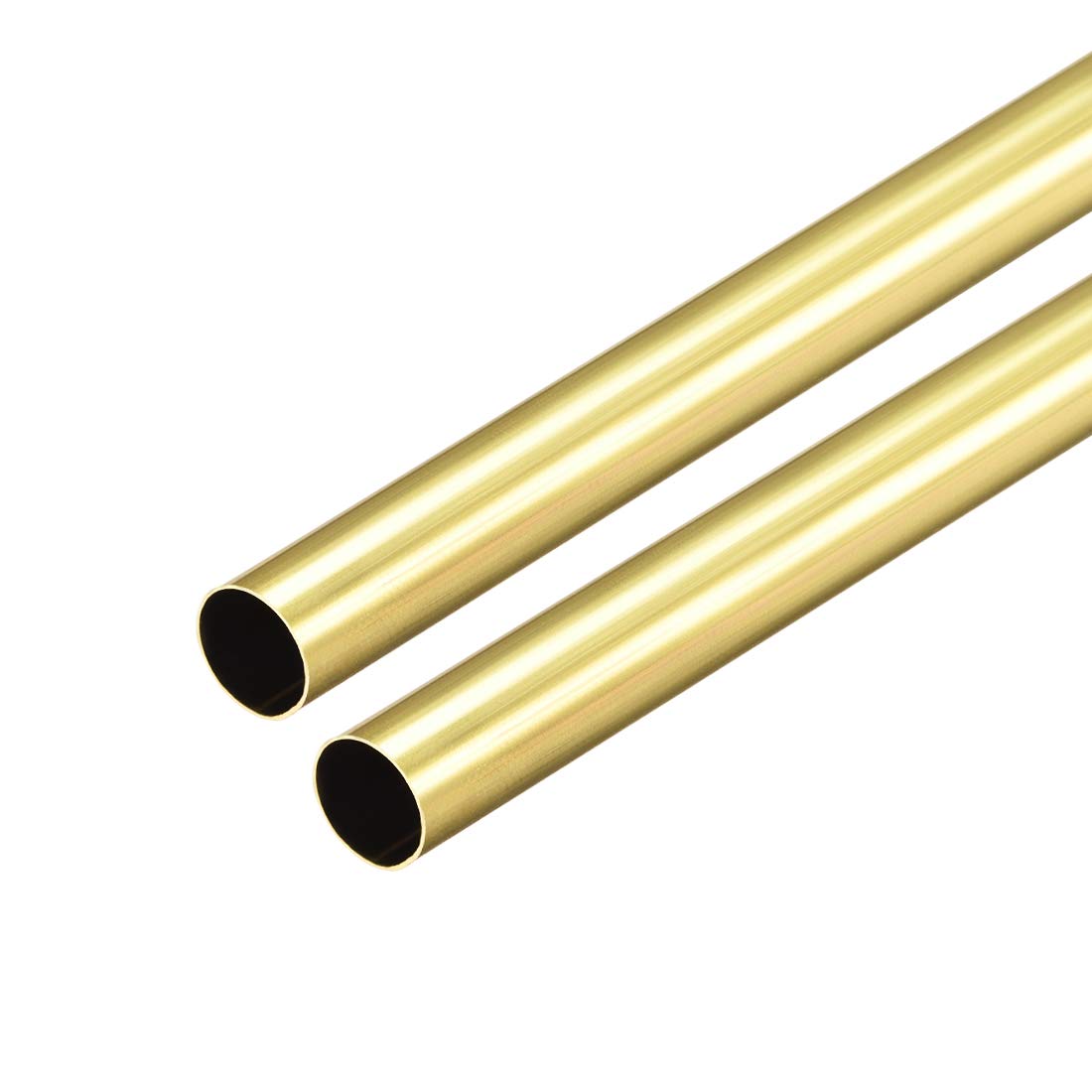 uxcell Brass Round Tube, 300mm Length 7mm OD 0.2mm Wall Thickness, Seamless Straight Pipe Tubing 2 Pcs