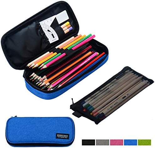 Srise Large Pencil Case Pencil Bag with Zipper Pencil Pouch for Boys & Girls(Dodgerblue)