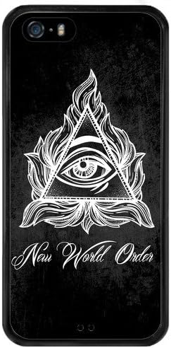 iPhone SE Case,Illuminati New World Order Black TPU and PC Protective Bumper [Slim Fit ] Case For iPhone SE