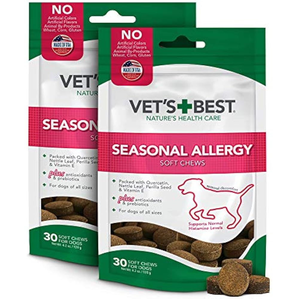Chew Toys Vet's Best Seasonal Allergy Soft Dog Supplements Soothes Dogs