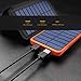 Solar Phone Charger, 25000mAh Portable External Battery Power Bank with 4 Foldable Solar Panels,Dual 5V/2.1A USB Output,Flashlights/Splashproof/Dustproof/Shockproof