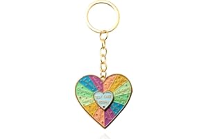 FunBoat Cute Color Wheel Keychain - Funny Inspiring Spinning Charm - Aesthetic Gifts for Kids Girls Teens Women Men