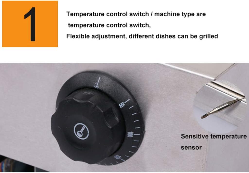 review Shelf Barbecue Grill, Electric Grill, Indoor and Outdoor use, Adjustable Temperature Regulator, Removable drip Tray and Spice Rack, Indoor Smoke-Free Electric Grill, Fast Heating and Easy to Clean