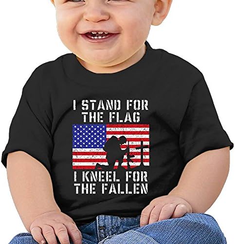 REBELN I Stand For The Flag Kneel Fallen Cotton Short Sleeve T Shirts For Baby Toddler Infant