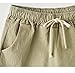 Vcansion Women’s Elastic Waist Cotton Linen Beach Shorts with Drawstring Plus Size Casual Shortsthumb 2