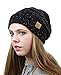 NYFASHION101 Oversized Baggy Slouchy Thick Winter Beanie Hat, Confetti Black