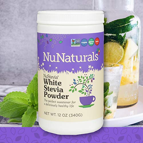 NuNaturals White Stevia Powder All Purpose Natural Sweetener, Sugar Free, 680 Servings (12 oz) (Best Tasting Natural Sweetener)