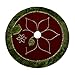 Valery Madelyn 48 inch Traditional Red Green Gold Christmas Tree Skirt with Flower Design,Themed with Christmas Ornaments (Not Included)