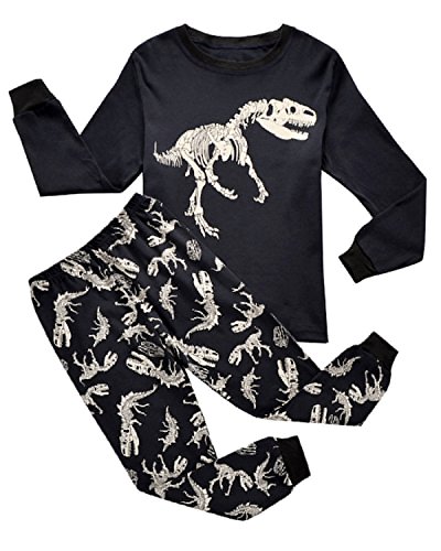 If pajamas dinosaur little boys long sleeve pajamas set…