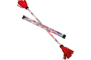 Z-Stix Professional Juggling Flower Sticks-Devil Sticks and 2 Hand Sticks, Beginner Friendly - Festival Series (Kid, Red Tie 