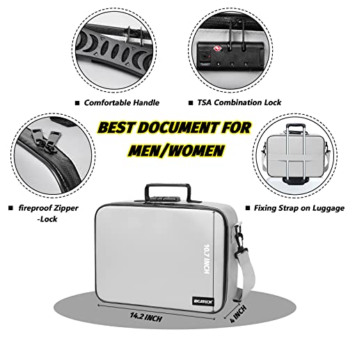 IDEATECH File Organizer Bags, Fireproof Document Bag, 3Layer Home