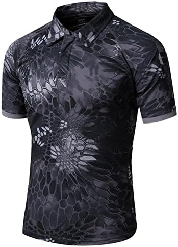 Willie Marlow Military Camouflage Tactical Polo Shirt Men Breathable Quick Dry Combat Army Polo Black Snake L