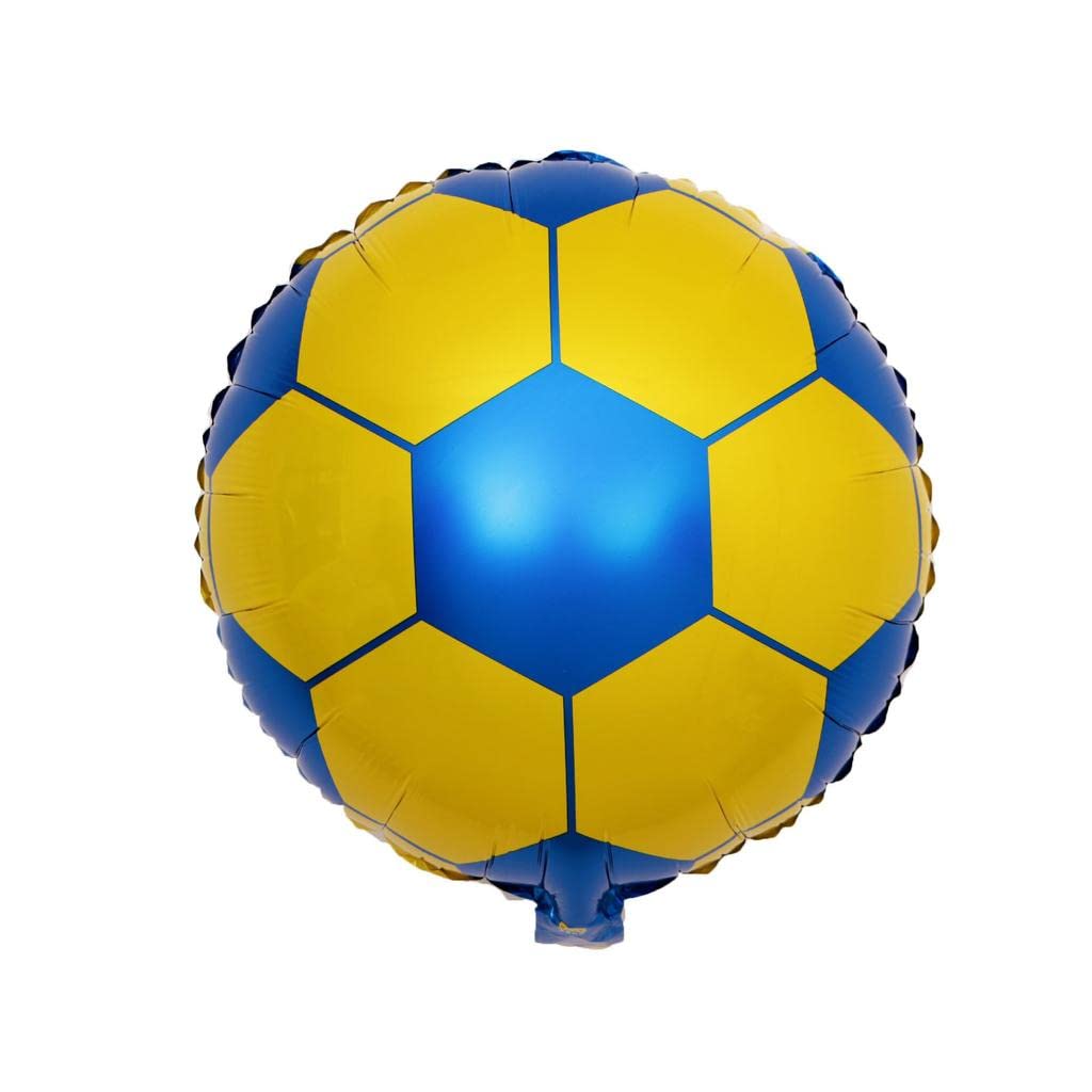 Yellow/Blue Round Football Foil Balloon, 45cm (2 pack)