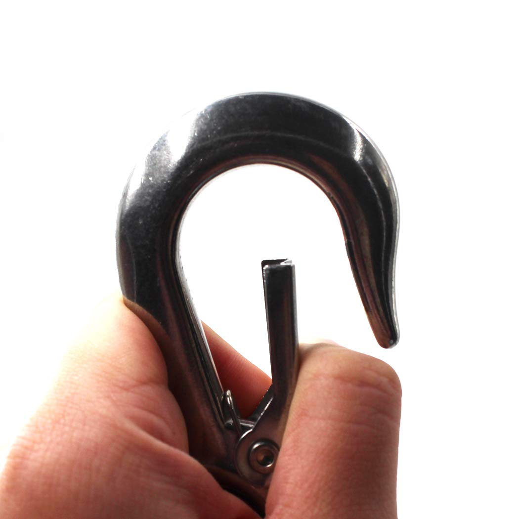 304 Stainless Steel Lifting Hook Heavy Duty Lifting Safety Hook WLL 200 KG (Pack of 2), Wll 200kg - Image 5