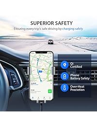 Vicseed   Cargador inalámbrico para coche, certificado Qi, cargador inalámbrico rápido para coche, soporte para teléfono móvil para rejilla de ventilación de coche, compatible con iPhone XS Max XR X 8 Plus 8 Galaxy Note 9 Note 8 S9 Plus S9 S8 Plus S8 Plus