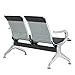 Walcut Deluxe Heavy Duty Black Pu Cashion Reception Area Airport Waiting Room Bench Chair 2-Seat