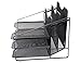 EasyPAG Mesh Desk File Organizer Sorter with 3 Horizontal and 2 Upright Black