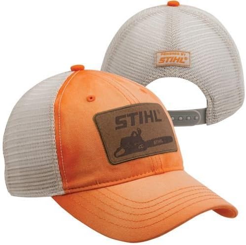 AKC-Stihl Washed Orange Twill and Mesh Hat/Cap...Chainsaw Stihl Patch…Nice