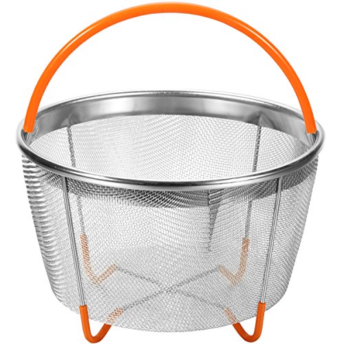Bastwe Steamer Basket for Instant Pot Accessories 6.5 QT, 304 18/8 Stainless Steel Egg Basket Mesh Strainer with Silicone Handle, Fits for 5/6/8 QT Instant Pot or Other Pressure Cooker - Thumbnail 5