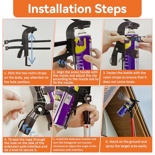 Adjustable Spray Holder Adapter, Spray Can Extension Pole Adapter with Glasses, Adjustable Angle Spray Extender for Spray Painting/Cleaning