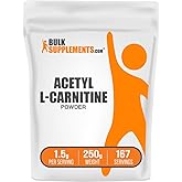 BulkSupplements.com Acetyl L-Carnitine Powder - as ALCAR HCl, Carnitine Supplement - Gluten Free, 1.5g per Serving, 250g (8.8 oz) (Pack of 1)
