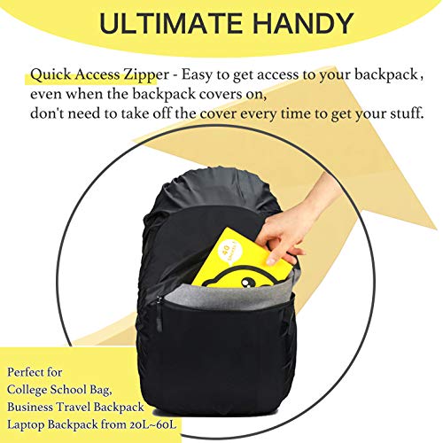 image for Frelaxy Waterproof Backpack Rain Cover with Zipper (Gray, L)