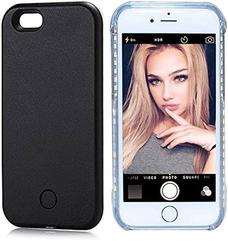 iPhone 7 Plus Illuminated Case,Cutelook New LED Light Up Luminous (Dimmable) Cell Phone Case by Readgo,Great for a bright Selfie and Facetime (Black)