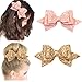 6PCS 5Inch Glitter Hair Bows Large Big Bling Sparkly Sequin Glitter Bows Alligator Hair Clips Hair Accessories for Baby Girls Toddlers Kids Teens Women