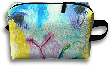Blue Camel Eat Grass Travel Bag Cosmetic Bags Brush Pouch Portable Makeup Bag Zipper Wallet Hangbag Pen Organizer Carry Case Wristlet Holder