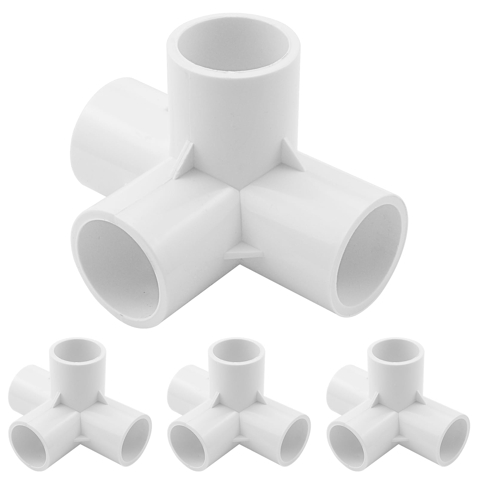 Photo 1 of LOUZAGO 4 Pcs 1/2 Inch PVC Pipe Fittings, 4 Way PVC Fitting PVC Pipe Connectors, SCH40 PVC Elbow PVC Corner Fittings for Greenhouse Frame PVC Structure Tent Connectors (4 Way, 1/2 Inch)