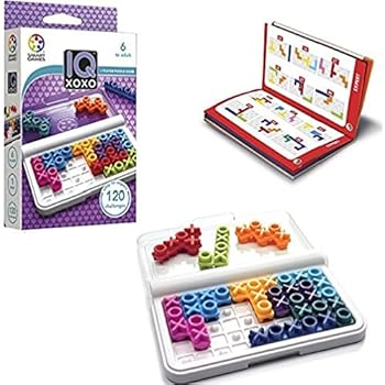SmartGames IQ XOXO, a Travel Game for Kids and Adults, a Cognitive Skill-Building Brain Game - Brain Teaser for Ages 6 & Up, 120 Challenges in Travel-Friendly Case.