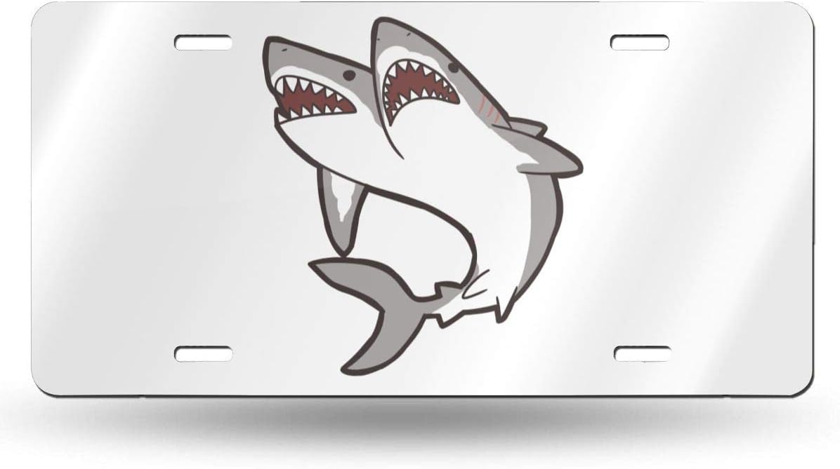Two Headed Shark Personalized Custom Novelty Sign Tag Aluminum License Plate 6" X 12"-1PCS
