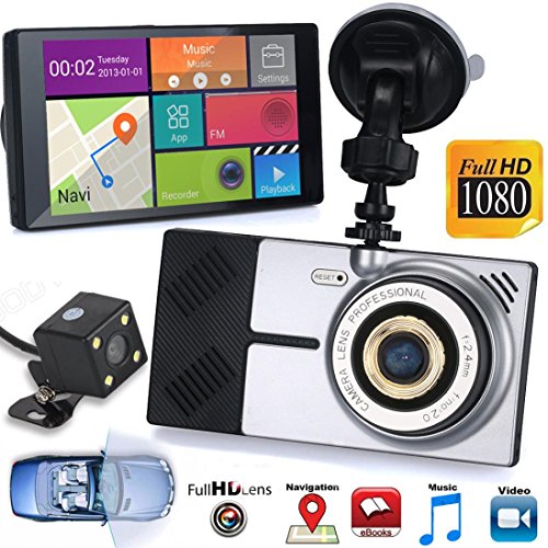 GBSELL Android Car WiFi GPS 5 inch 1080P HD Car DVR Camera+ Rear View Mirror 8GB 4-Core