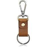 NAPHYLAIFA Genuine Leather Car Keychain Holder, Belt Loop Key Clip for Men, Cute Key Chain Accessories, Gift for dad