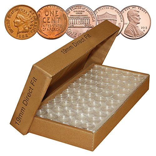 Merrick Mint PENNY Direct-Fit Airtight 19mm Coin Capsule Holders For PENNIES (QTY: 25)