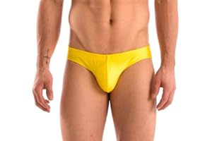 Gary Majdell Sport Mens Solid Yellow Contour Pouch Bikini Swimsuit Size Small