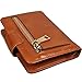 YALUXE Women's Small Genuine Leather Bi-Fold Wallet Multi Card Organizer with Zipper Pocket