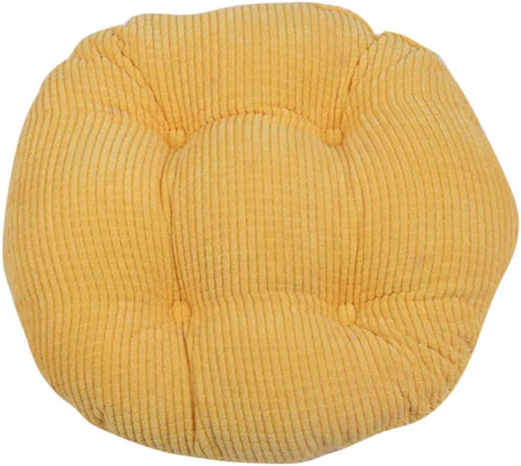 HomeMiYN Decorative Chair Pads for Office Patio Chair Round Bistro Chair Cushion (Yellow, 17.7"x17.7")