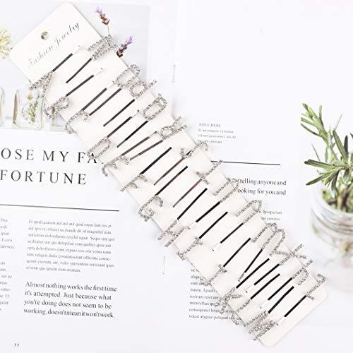 image for Messen 26 Pieces DIY English Letters Hair Pin Crystal Name Clips Word 