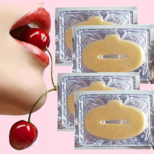 Baisidai New Crystal Gold Powder Gel Collagen Lip Mask Masks Sheet Patch 20 Pieces (20pcs, Gold)