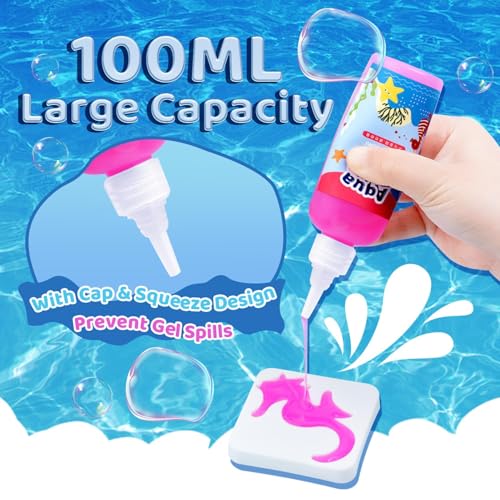 SLEEPHEAD®Magic Toys Water Gel Kit: 20 Colors Fairy Aqua Gel with Pearlized & Luminous Magic Paint Gel - Handmade Creative Water Art Set with 12 Shape 3D Molds for Kid Birthday Party Gift