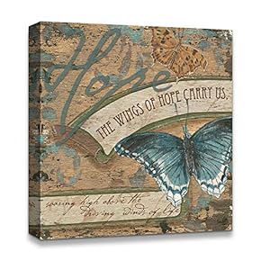 Canvas Wall Art Abstract Antique Style Painting Artwork for Home Prints Framed - 12x12 inches