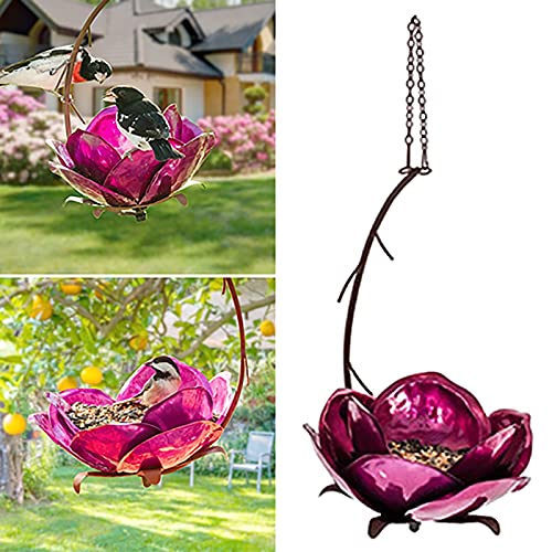 Sensation Pink Flower Bird Feeder Hummingbird Feeder, Unbreakable Feeder,Standing Flower Bird Feeder, Hummingbird Feeder for Lawn Decoration (Pink)