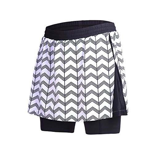 beroy Women Quick Dry and Breathable Cycling Skirt Shorts,Bike Skorts Pantskirt With 3D Padded(BL,2XL)