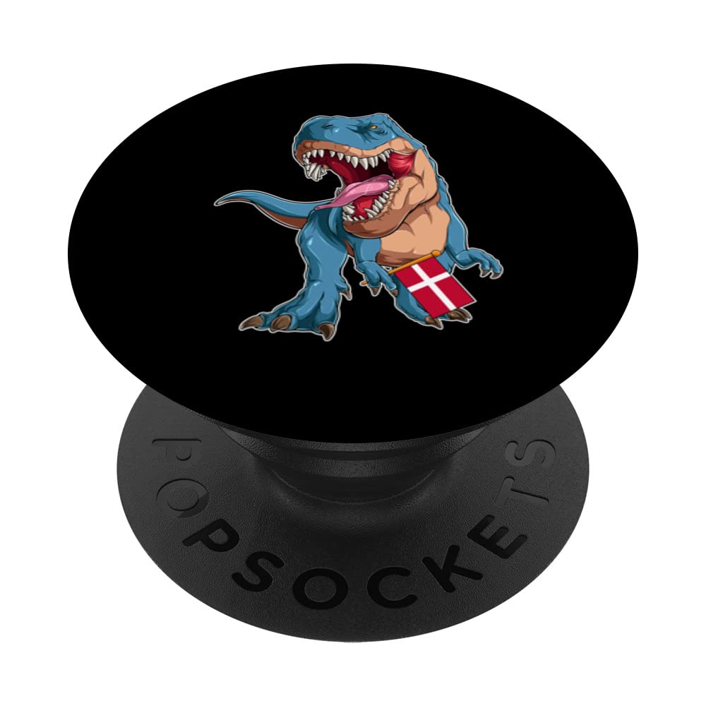 Denmark T-Rex Danish Denmark PopSockets Swappable PopGrip