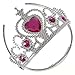 Tiaras With Pink Heart Stones - 12 Adjustable Piece - For Kids, Girls, Women, Costume, Dress Up, Props, Themed Parties, Weddings, Halloween, Valentine's - Kidsco