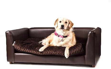 Amazon Com Keet Fluffly Deluxe Pet Bed Sofa Chocolate Large