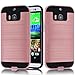 HTC One M8 Case,HTC M8 Case,Kmall Metal Brushed Texture Slim Impact Resistant Heavy Duty Hybrid Dual Layer Full-Body Shockproof Shock-Absorption Protective Cover Skin Shell for HTC One M8 [Rose Gold]