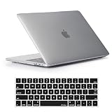 ProCase MacBook Pro 13 Case 2019 2018 2017 2016 Release A2159 A1989 A1706 A1708, Hard Case Shell Cover and Keyboard Skin Cover for Apple MacBook Pro 13 Inch with/Without Touch Bar & Touch ID -Crystal