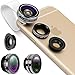 Neewer 3-in-1 Clip-on Lens for iPhone X 8 7 6, Android Tablets, iPad, Samsung Galaxy etc: 180° Fisheye Lens; 2-in-1 Macro Lens and Wide Angle Lens+Soft Rubber Lens Holder